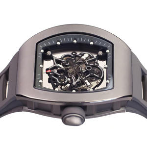 Montre mécanique automatique de luxe 055 avec boîtier en céramique élégant, design squelette visible, verre saphir, aiguilles en caoutchouc, étanche 10 bars - Product Image 4