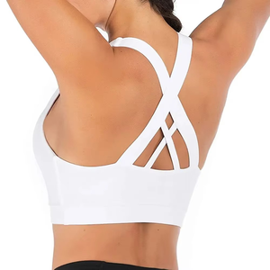 Sujetador Deportivo Turquesa para Mujer, Transpirable, de Punto, con Spandex y Poliéster, con Soporte, para Entrenamiento y Fitness, Color Sólido, Estilo Deportivo - Product Image 5
