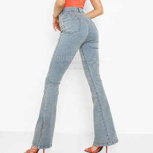 Meilleur produit : Jean uni pour femme, 100 % coton, écologique, sur mesure, vente en gros, coupe large, collection printemps - Product Image 2