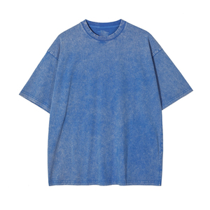 T-shirt pour homme en coton 100% délavé à l'acide, surdimensionné, grande taille, avec imprimé graphique, logo vintage - Product Image 5