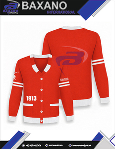 Delta | Sigma | Theta Sorority Winter Acrylic <b>Cardigan</b> <b>Sweater</b> Red & White Accents V-neck 1913 Chicago Design <b>Sweater</b> Sorority - Product Image 4