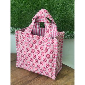 Indian Handmade Cotton <b>Tote</b> <b>Bag</b> Vintage Floral Print Quilted Boho Women <b>Small</b> Handbag Shopping <b>Bag</b> Summer All Open Closure - Product Image 1
