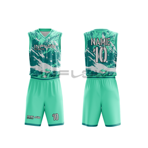 Ensemble de maillots de basket-ball réversibles, uniforme en maille performante avec impression personnalisée du nom et du numéro pour hommes/garçons - Product Image 3