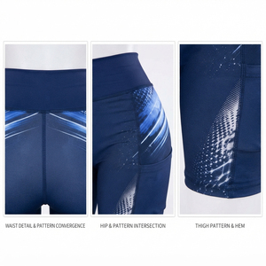 Shorts de yoga imprimés taille haute pour femmes, tenue de sport, coupe ajustée, séchage rapide, en polyester, collants courts pour femmes - Product Image 6