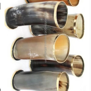 Vente chaude Sculpté À La Main Verre À Liqueur Naturel Buffalo Viking Tasses En Céramique pour Boire Top En Céramique Drinkware Par Falak World Export - Product Image 1