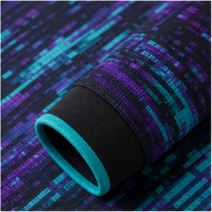 Custom Black <b>Purple</b> Teal Digital Glitch Womens Long Sleeve <b>Polo</b> <b>Shirt</b> Quick Dry Breathable Performance Uniform WPS-0769 - Product Image 6