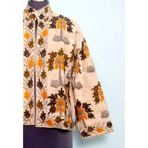 Veste pour femme en coton 100% matelassée et brodée Cotrise, nouveau motif, style bohème indien, respirante, écologique, pièce antique de haute qualité - Product Image 4