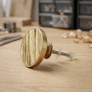 Ba Brass Cabinet Knob Resin Inlay Modern <b>Kitchen</b> Drawer Handle Eco-Friendly Easy Installation Durable Bedroom Home Office - Product Image 3