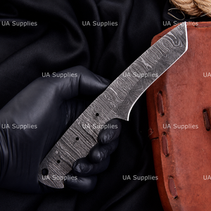 Cuchillo de caza y camping UA Supplies de acero de Damasco de espiga completa, hecho a mano, OEM/ODM personalizable, 0.5mm de grosor, 9 pulgadas - Product Image 3