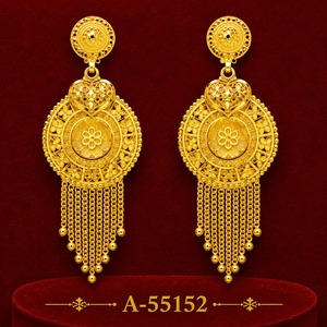Pendientes redondos de estilo vintage con cuentas colgantes – Joyería de moda en tono dorado y plateado 55150 - Product Image 4