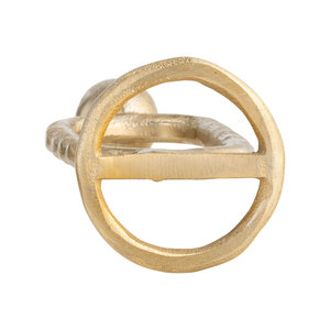 Porte-bougie en métal finition or, design anneau, idéal pour la décoration moderne de la maison, centre de table et style luxueux, provenance Inde. - Product Image 6