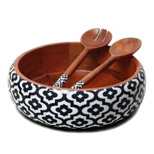 Tazón de madera de gran calidad a un precio razonable con trabajo de esmalte para accesorios de cocina de diseño que mejoran la experiencia de servir. - Product Image 5