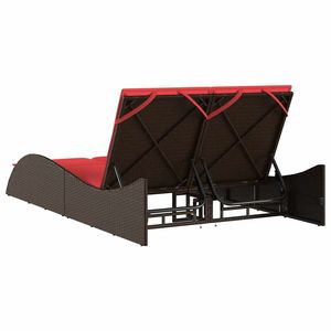 Tumbona de ratán sintético marrón de 44.9x80.7x28.7 con cojines - Product Image 6