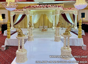 ทริวเมน Mandap ขนาดใหญ่สำหรับงานแต่งงานอินเดียพิธีแต่งงานฮินดูเสาสามเสาสำหรับตกแต่งแบบแมนเด็ปงานแต่งสหรัฐอเมริกา - Product Image 3