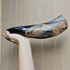 Cuerno de Buey Vikingo para Beber, Cuerno de Búfalo, Estilo Moderno, Ecológico, Hecho a Mano, Tamaño Personalizado, Decoración para el Hogar, Regalo, Artesanía Mundial, Impex - Product Image 2