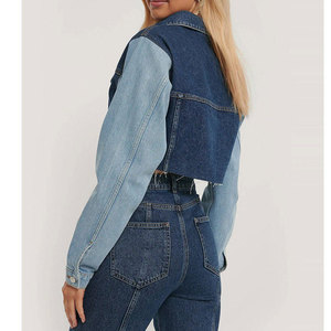 Women's Short Sleeve Denim Jacket Solid Color Basic Fashion Jacket with Button <b>Decoration</b> Washed Technics Casual Autumn Season - Product Image 2