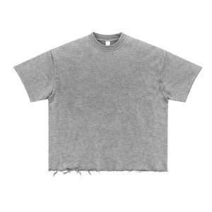 T-shirt épais en coton 100% écologique, coupe oversize, col robuste, délavé à l'acide, impression DTG, 250 GSM, épaules tombantes - Product Image 1