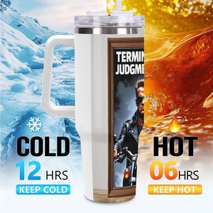 Stainless Steel Tumbler 40oz Insulated Travel Mug With Handle For <b>Coffee</b> And Tea - Product Image 6