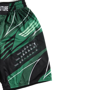 Shorts de boxe pour hommes, motif vert et noir, taille élastique, respirant, vêtements d'entraînement, toutes saisons, polyester - Product Image 5