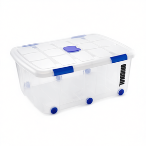 Scatole originali in plastica da 100 litri con coperchio e ruote per uso domestico - Product Image 2