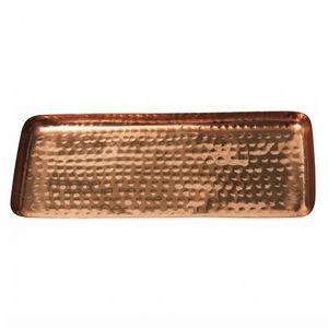 Bandeja Rectangular de Cobre para Servir, Hecha a Mano, de Metal Martillado, Plato para Alimentos, Venta al por Mayor, Ecológica, para Hoteles y Restaurantes - Product Image 1