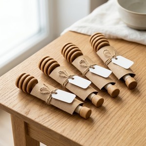 Agitateur à miel en bois naturel, design classique, taille S 10 cm, mini agitateur à miel, non toxique et durable pour pot de miel, respectueux de l'environnement - Product Image 5