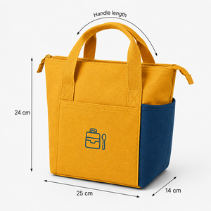 Custom Logo <b>Insulated</b> Canvas <b>Lunch</b> Bag Cooler Tote 25x24x14 cm Zipper Wholesale OEM ODM Private Label Manufacturer Exporter Bulk - Product Image 2