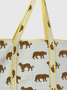 <b>Leopard</b> <b>Print</b> Cotton Tote Bag Fashion Open Closure Women's Shopping Bag All Seasons - Product Image 4
