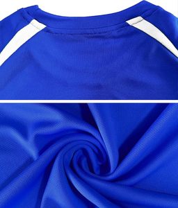 Men's Blue Soccer Uniform Set With <b>Shorts</b> And Socks Crew Neck <b>Short</b> Sleeve Moisture Wicking <b>Polyester</b> Jersey - Product Image 3