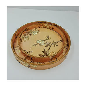 Elegante bandeja de madera con estampado floral personalizado Bandeja de madera minimalista para accesorios elegantes para el hogar - Product Image 4