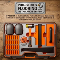 Kit de Instalación de Pisos Laminados HCToolS HC-7300, Juego de Herramientas Manuales Profesionales, 100 Espaciadores de Plástico, Bloque de Golpeo, Herramienta de Extracción con Mango