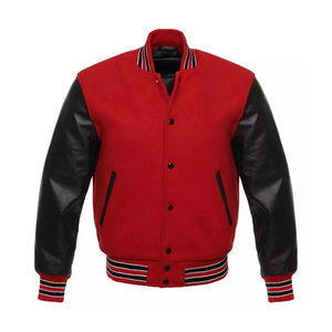 Chaqueta Varsity Vintage para Hombre con Logotipo de los Bulls Bordado, Mangas en Contraste, Dobladillo Acanalado, Material de Seda para Fanáticos del Baloncesto, Orgullo Urbano - Product Image 1