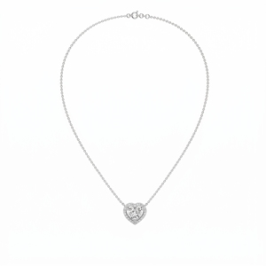 Collier Solitaire Cœur de Luxe en Argent Sterling 9KT 10KT 14KT 18KT avec Diamant de Laboratoire et Naturel, Pendentif pour Femme, Cadeau Bijou - Product Image 2