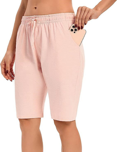 Shorts décontractés en coton pour hommes, taille élastique avec cordon de serrage, shorts d'été, logo personnalisé, marque privée, fournisseur en gros - Product Image 2