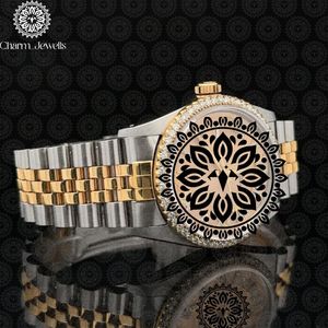 Charm_Jewells Men's Luxury Stainless Steel <b>Mechanical</b> <b>Watch</b> Round Case 36mm Analog Sapphire Dial Folding Clasp - Product Image 5