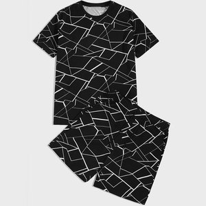 Ensembles courts pour hommes, tenue assortie confortable, ensembles courts pour hommes en tissu léger pour temps chaud - Product Image 1