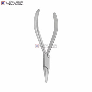 Pinzas Profesionales de Punta Plana para Prótesis, Mandíbulas Lisas, Acero Inoxidable, Longitud 14.5 cm, Instrumentos Médicos Dentales y de Ortodoncia - Product Image 6