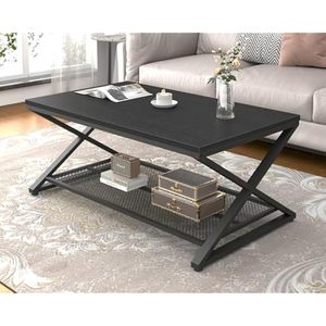 Modern Luxury Convertible 1.0m Living Room Furniture Set Simple Rustic <b>Brown</b> Oak X-Foot Iron Mesh Latest Style Coffee <b>Table</b> Sale - Product Image 3
