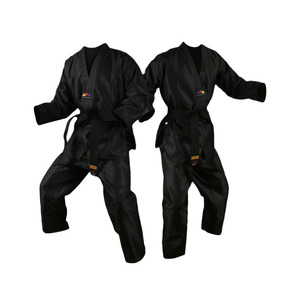 Uniforme de Jiu Jitsu de Alta Calidad, Negro, Dobok, Poliéster/Algodón Elástico, Trajes de Artes Marciales y Karate, Bordado con Patrón Personalizado, Venta al Por Mayor - Product Image 1