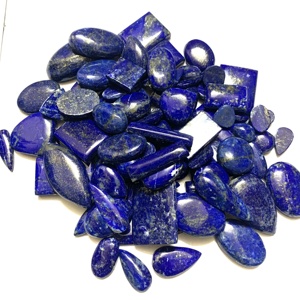 Lapis-lazuli naturel, cabochon ovale, pierre précieuse semi-précieuse lâche, cristal bleu lisse et apaisant, 20-40mm, vente en gros en vrac - Product Image 3