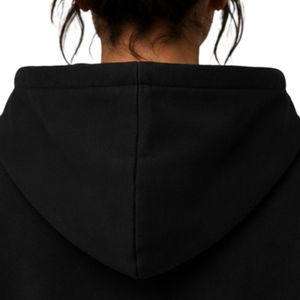 Sudadera con Capucha Negra Extra Grande para Mujer con Diseño de Logotipo Personalizado con Pedrería, Sudadera de Felpa de Algodón Premium, Ropa Casual de Invierno - Product Image 3