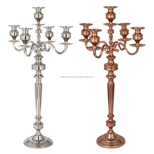 Attractive Nickel Plated 5 Arms Customized Decorative Candelabra Best Selling Products Wedding Event Candlestick Pillar Holder - Product Image 2