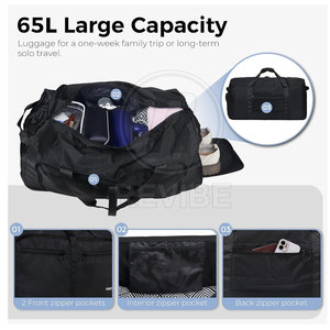 Custom Made High Quality Polyester Nylon Lining Foldable Eco-Friendly Gym Use Duffle <b>Bags</b> Zipper Closure Best Selling Pakistan - Product Image 3