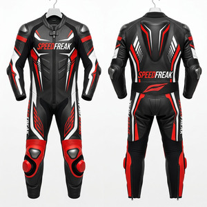 Combinaison de course en cuir SpeedFreak pour homme - Équipement professionnel de course moto - Product Image 1