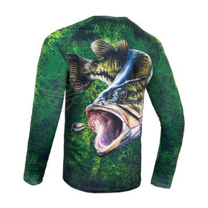 Chemise en polyester tricoté pour homme, à manches longues, avec logo imprimé numériquement sur le devant, séchage rapide, performance sportive, col rond, coupe classique - Product Image 5
