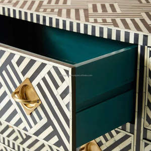 ลิ้นชักฝังกระดูกสำหรับห้องนอนทำด้วยมือโดยช่างฝีมือเฟอร์นิเจอร์ตกแต่งบ้านหรูหราในราคาโรงงาน - Product Image 4