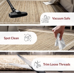 Handmade Natural Jute <b>Runner</b> Rug with White Border – Eco-Friendly Rustic Hallway <b>Carpet</b> - Product Image 5