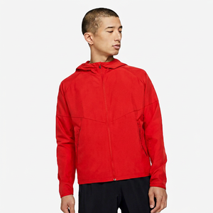 <b>Men's</b> Black Hooded Windproof Sports <b>Jacket</b> With Zipper Front Solid Color Regular Fit Polyester Material Autumn Wear - Product Image 4