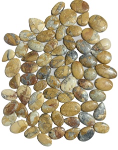 พลอยมัลิกาโนแจสเปอร์ธรรมชาติ เกรด AAA+ ทรงหลังเบี้ย พร้อมใบรับรองจากผู้เชี่ยวชาญสำหรับการทำเครื่องประดับ - Product Image 1