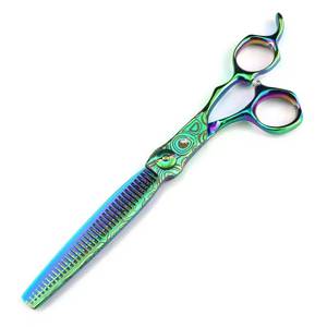 Tijeras de Entresacar Rainbow de 28 Dientes, Acero Inoxidable Afilado, Ligeras, Reutilizables, Mango Largo, para Uso con Mano Derecha en Salones de Belleza - Product Image 4